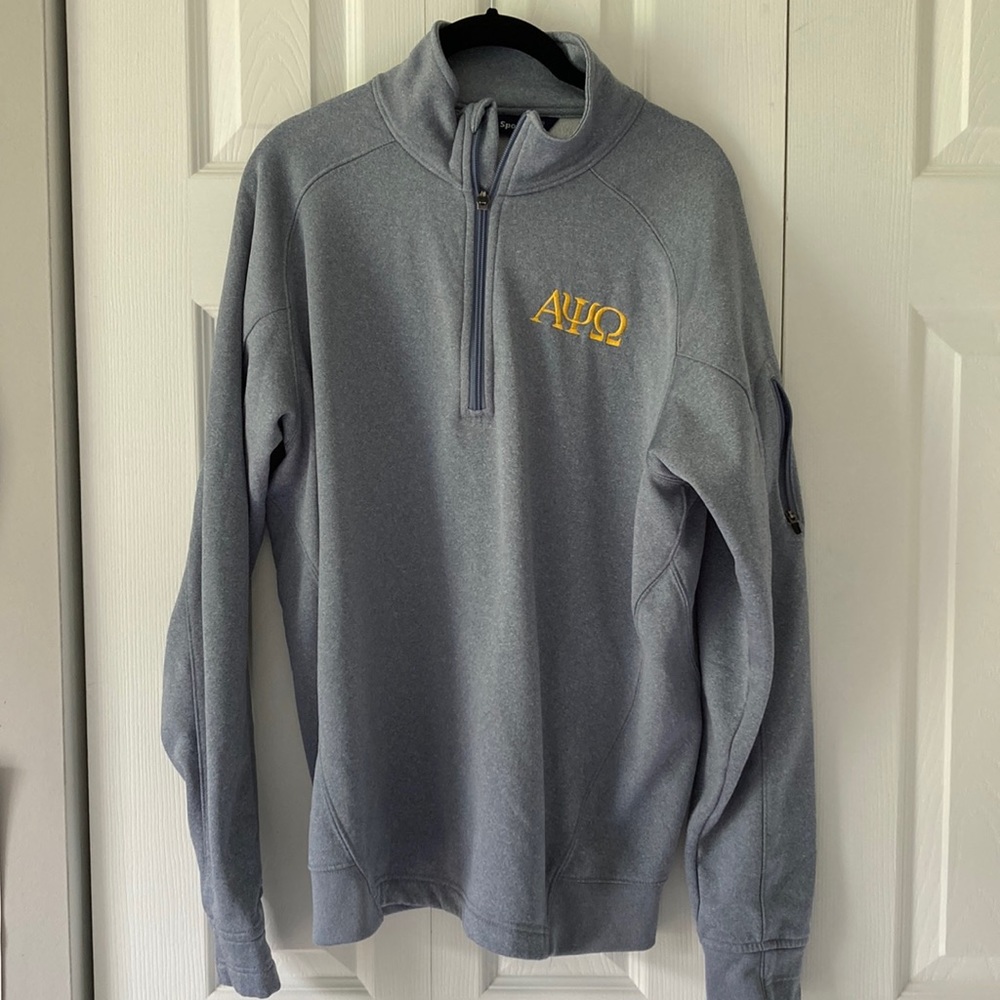 APO Quarter Zip Jacket, Blue and Gold